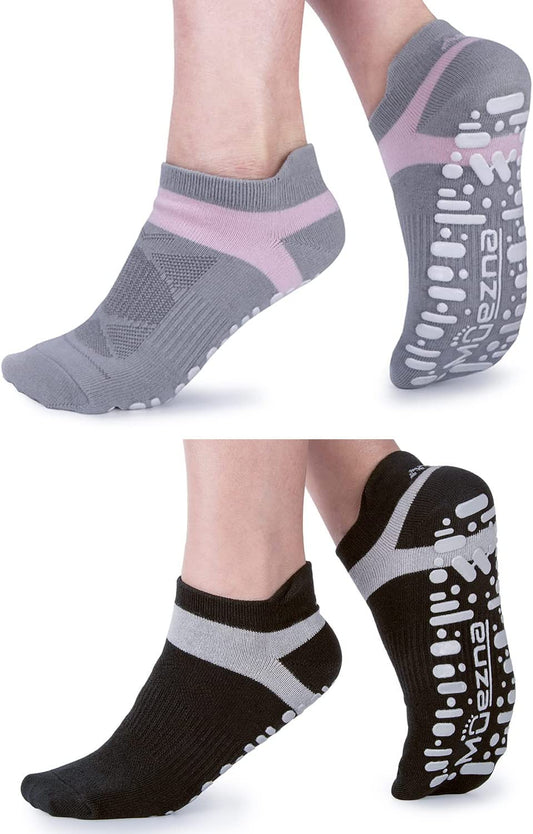 Pilates Socks Grippy Socks Woman Non Slip Grip Yoga Socks with Grips | anti Skid Sock for Barre Hospital with Cushion, Bottom, Slip Resistant Socks Size 9-10,For Adult, Elderly, Pregnant